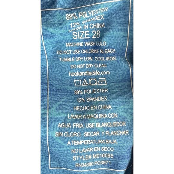 Hook & Tackle Divers Board Shorts Men's 28 Blue Mahi & Tuna Fish Pattern - Picture 5 of 8